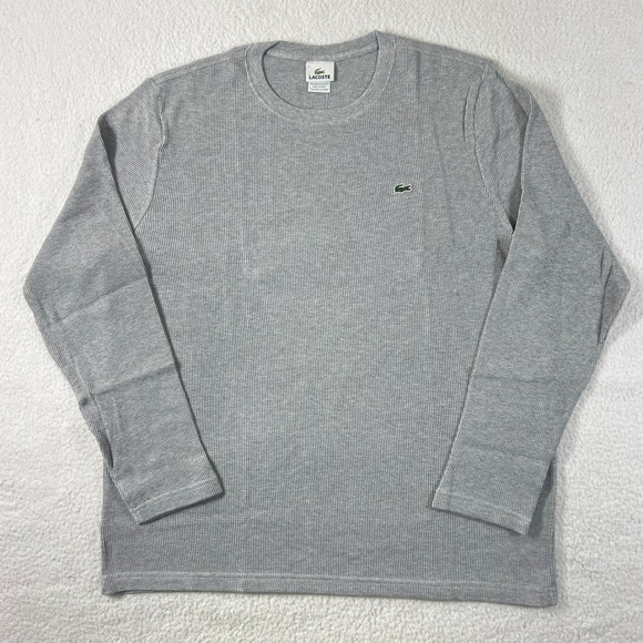 Lacoste Other - Lacoste Thermal Shirt Men's US Size 2XL (EU/XL) Grey Waffle Knit Long Sleeve VTG